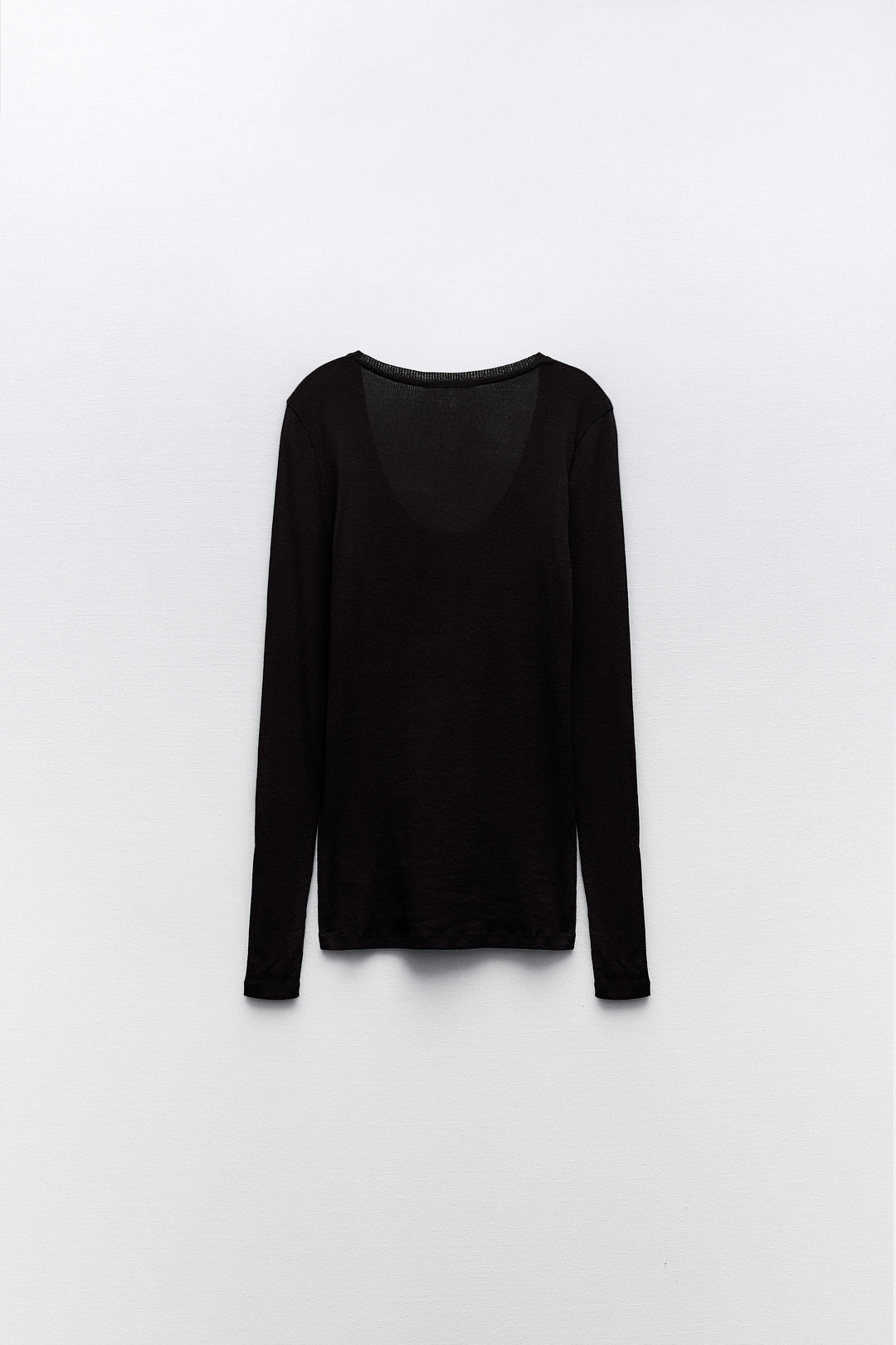 T-shirt Micro-côtelé Manches Longues
