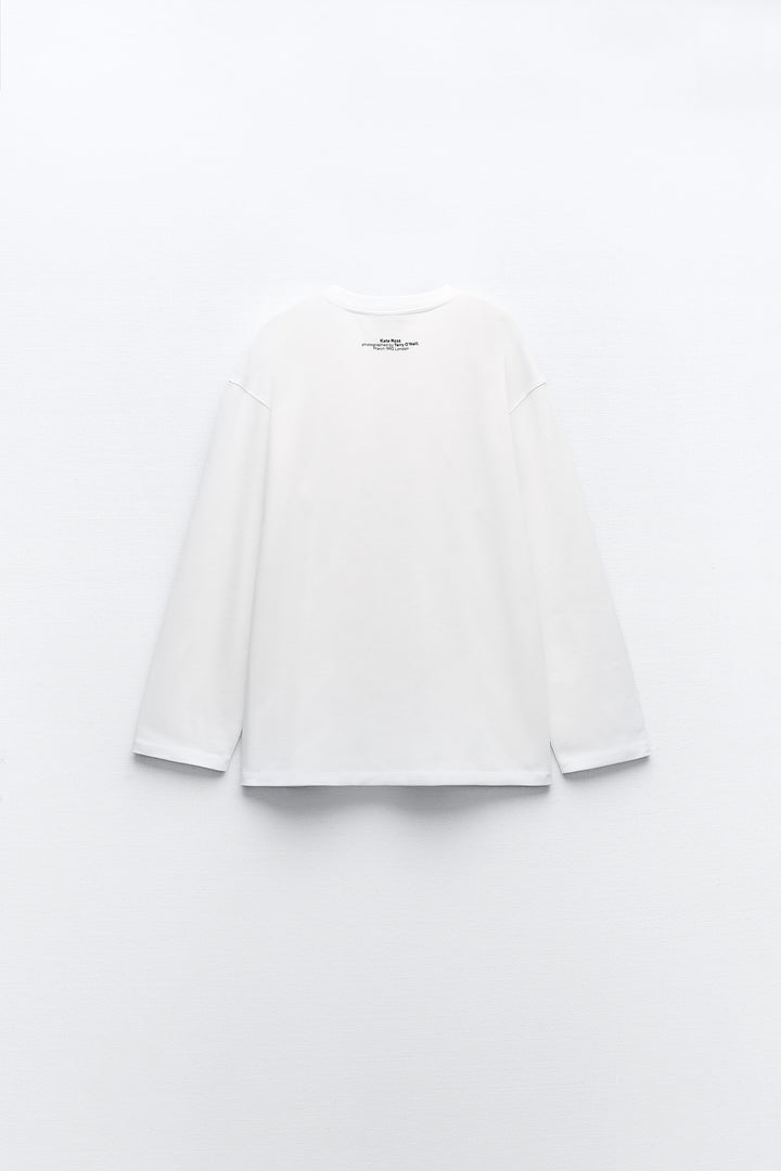 Haut manches longues Kate Moss homewear sans manches, col rond, sans nœud, manches longues