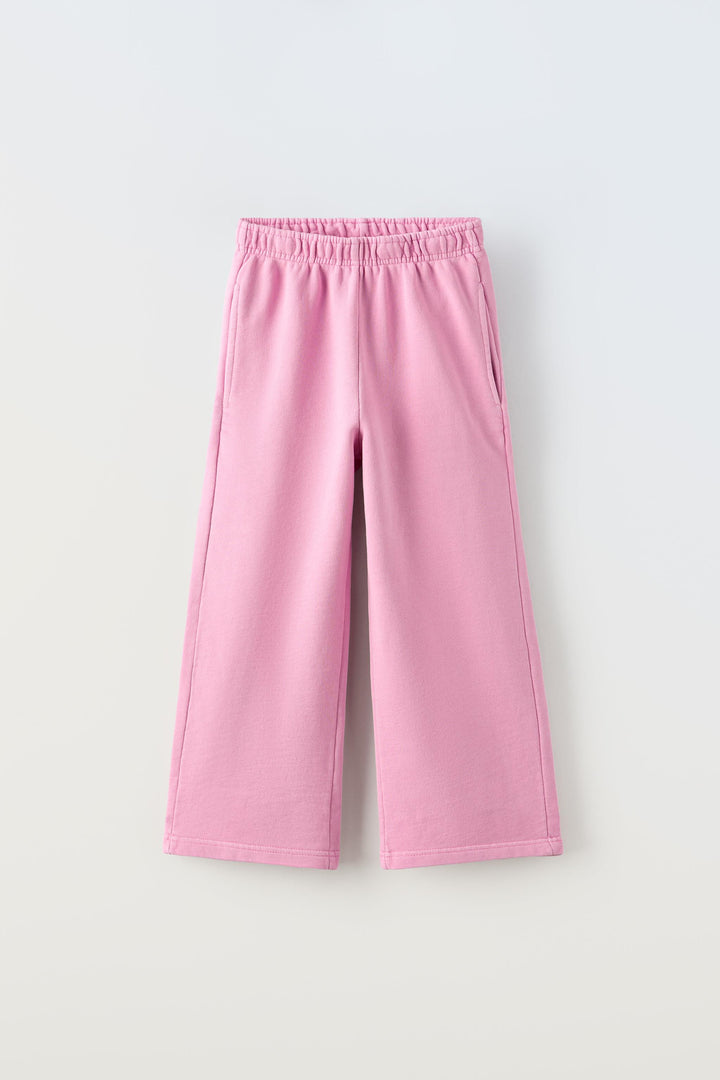 Pantalon jogging wide leg teint en vêtement