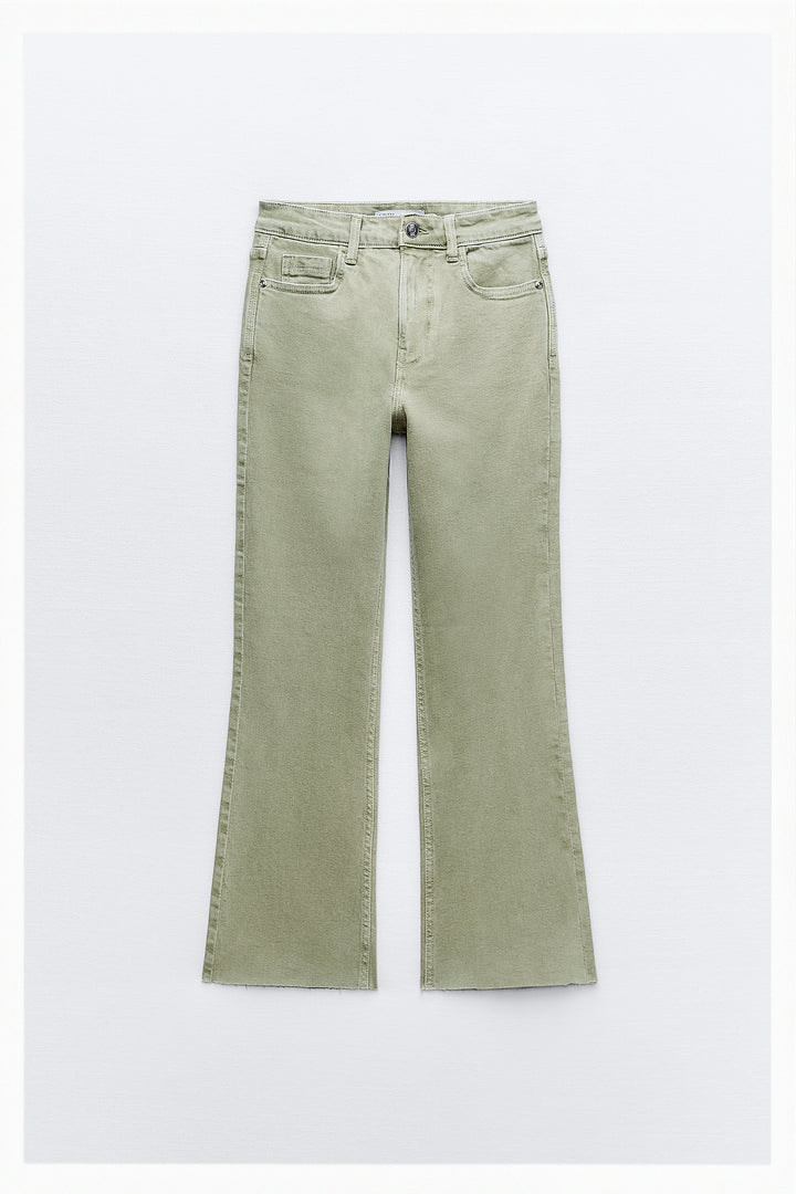 Jean taille haute mini évasé