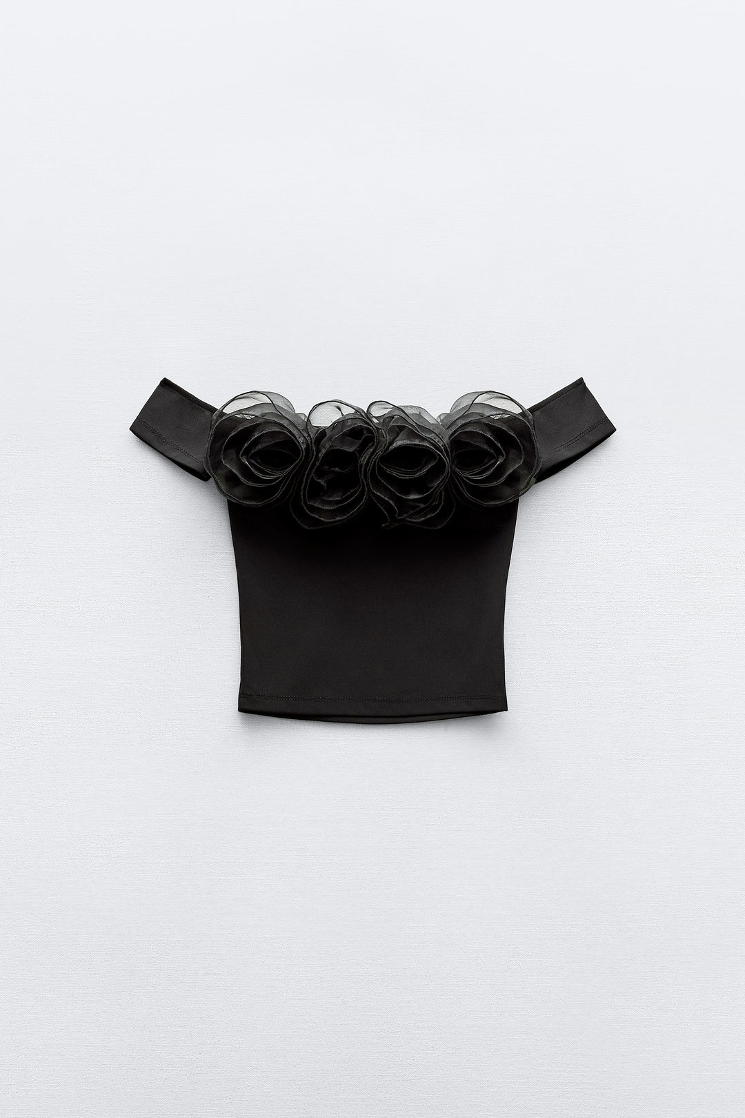Top crop maxi fleurs en organza