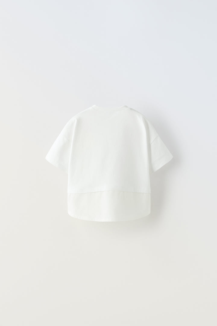 T-shirt manches courtes avec broderie fluo enfant