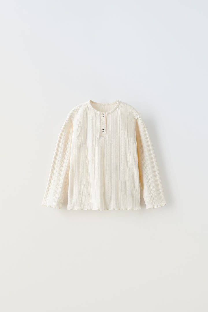 T-shirt Utility Pointelle Patte Enfant