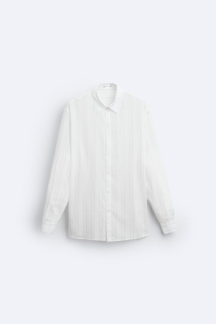 Chemise manches longues fluide à rayures