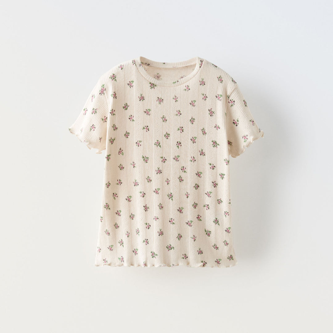 Moudda ZARA - T-shirt enfant en pointelle, mini-fleurs bohème - Tunisie 2