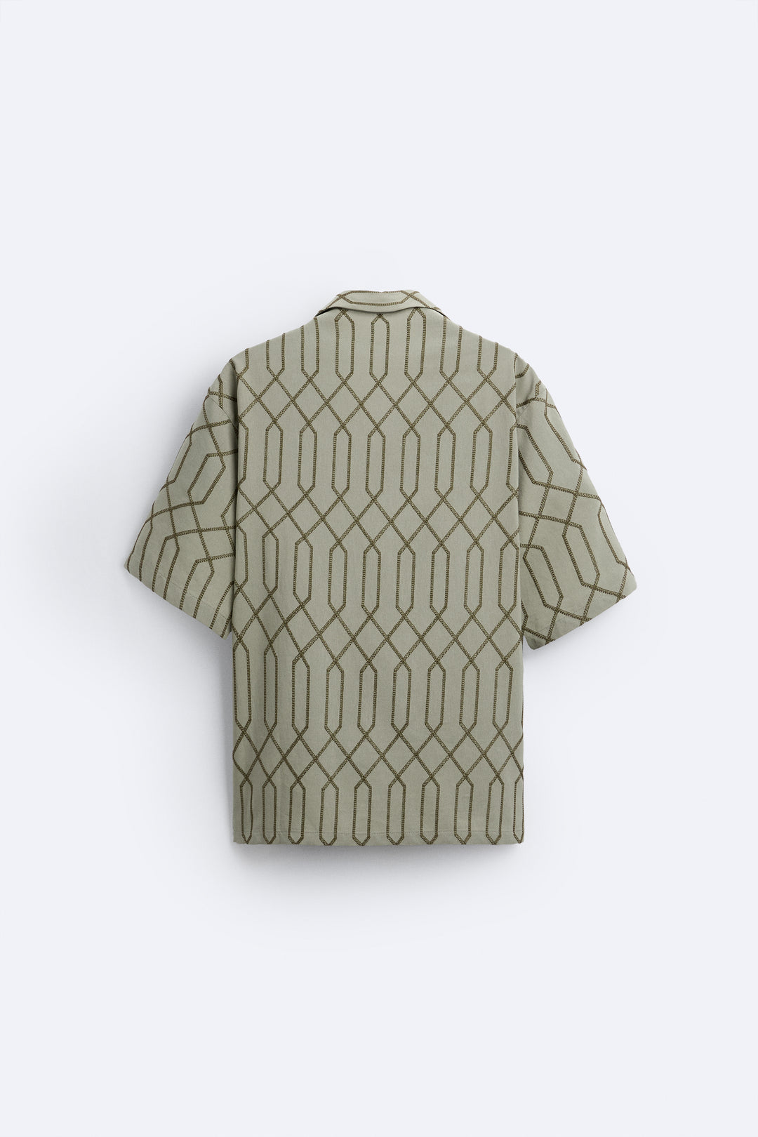 Chemise Broderie Kaki Manches Courtes