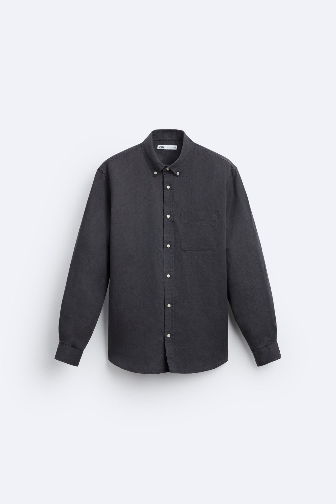 Chemise Manches Longues Lin Coton Col Boutonné