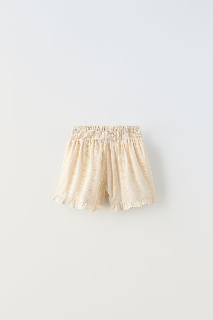 Bermuda enfant twin-set plumetis brodé (Collection Ramadan)
