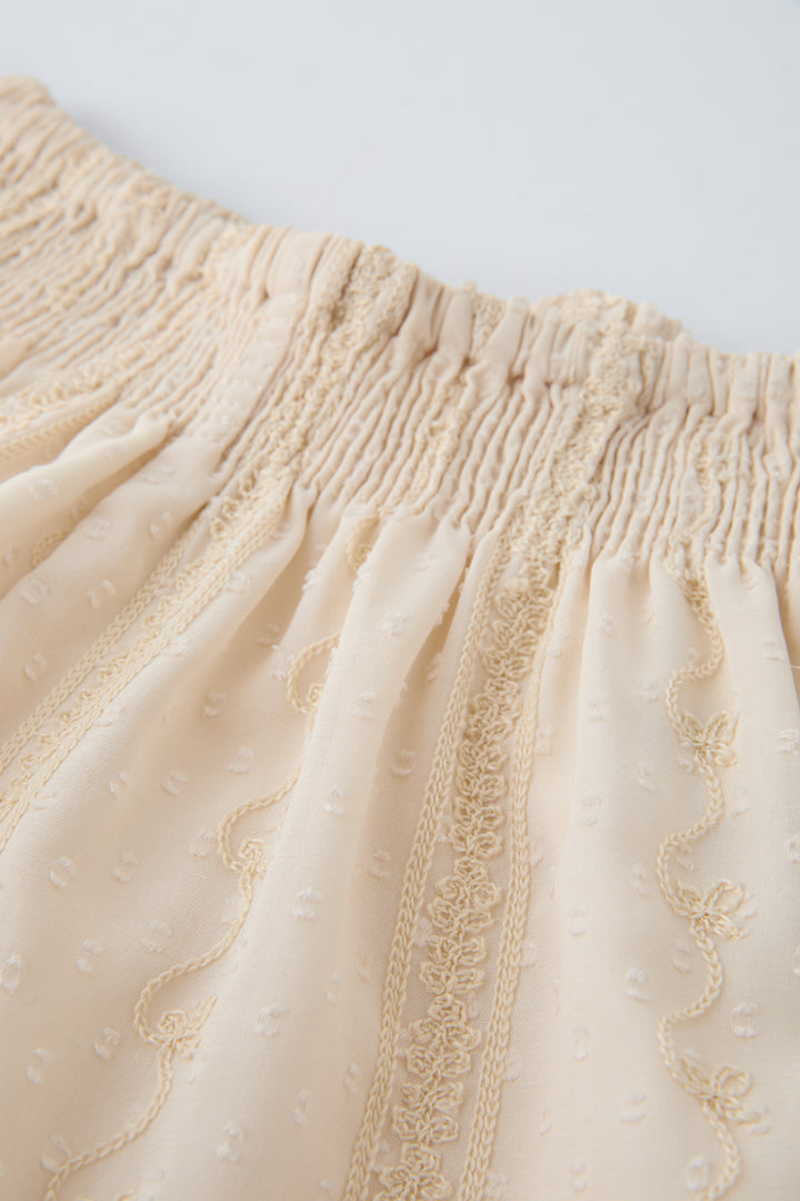 Bermuda enfant twin-set plumetis brodé (Collection Ramadan)