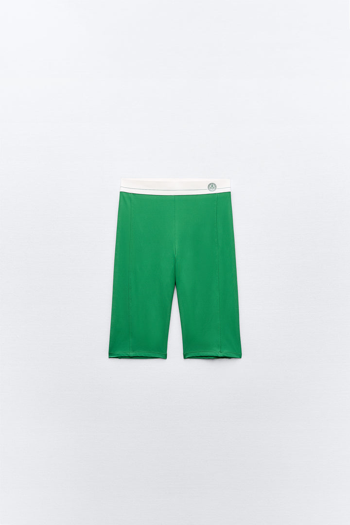 Legging cycliste élastique contrasté