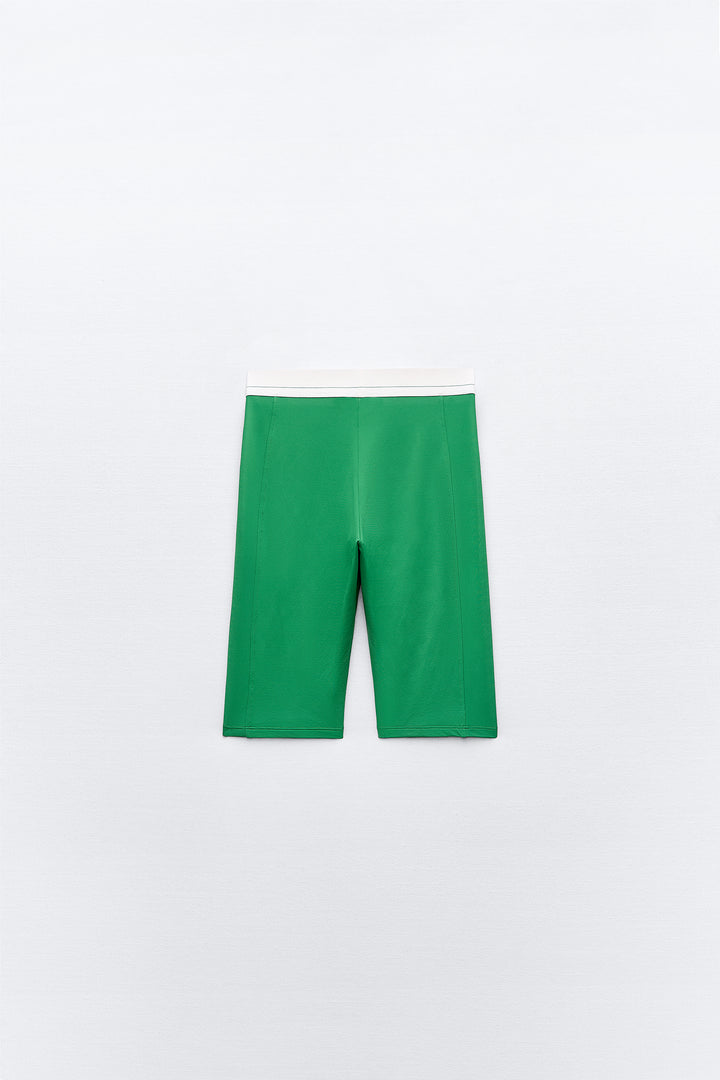 Legging cycliste élastique contrasté