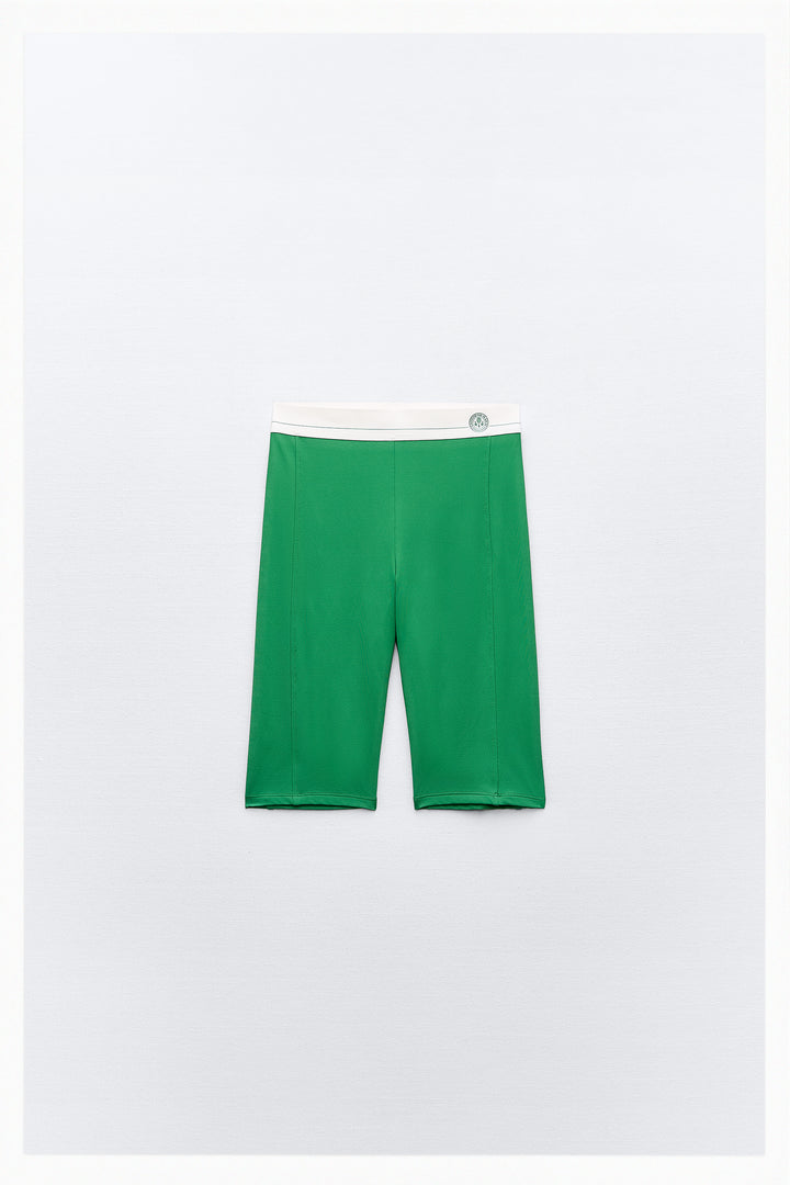 Legging cycliste élastique contrasté