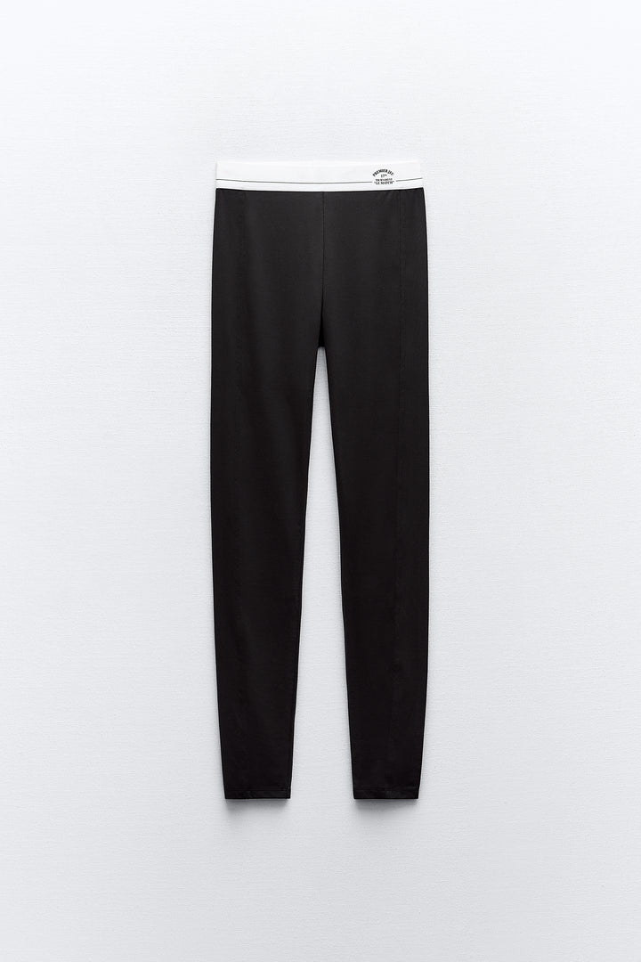 Legging long élastique contrasté