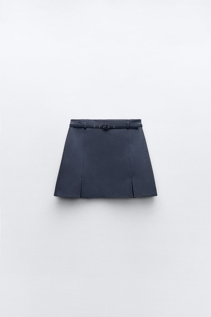 Jupe-pantalon fentes ceinture