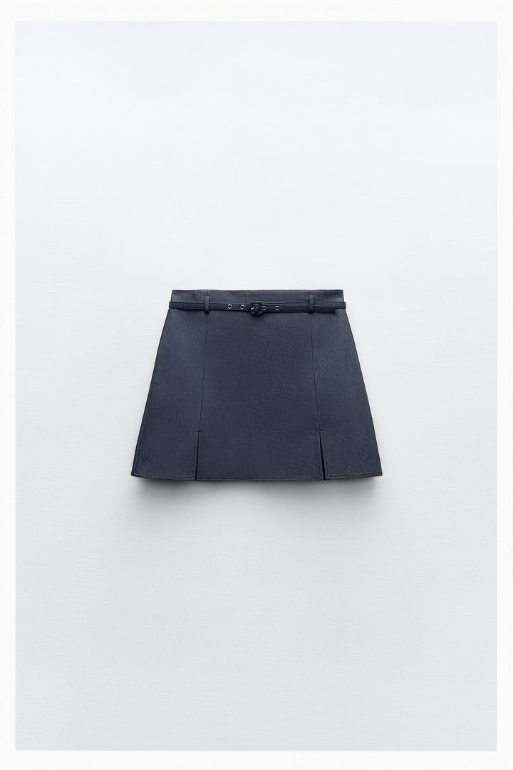 Jupe-pantalon fentes ceinture