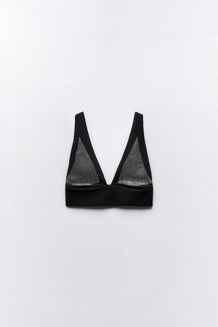 Top soutien-gorge polyamide strass