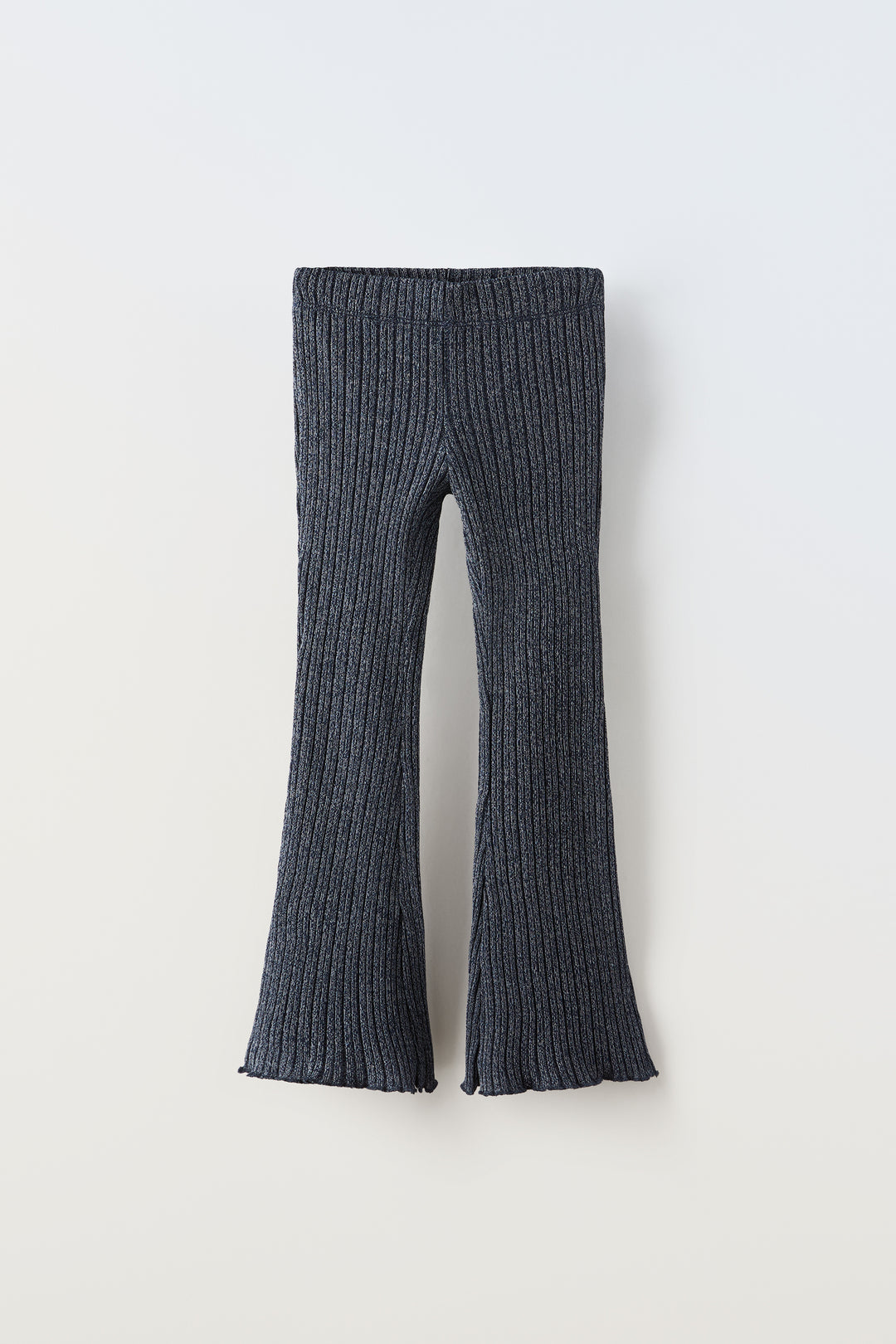 Pantalon flare pour fille en côte twin set bleu