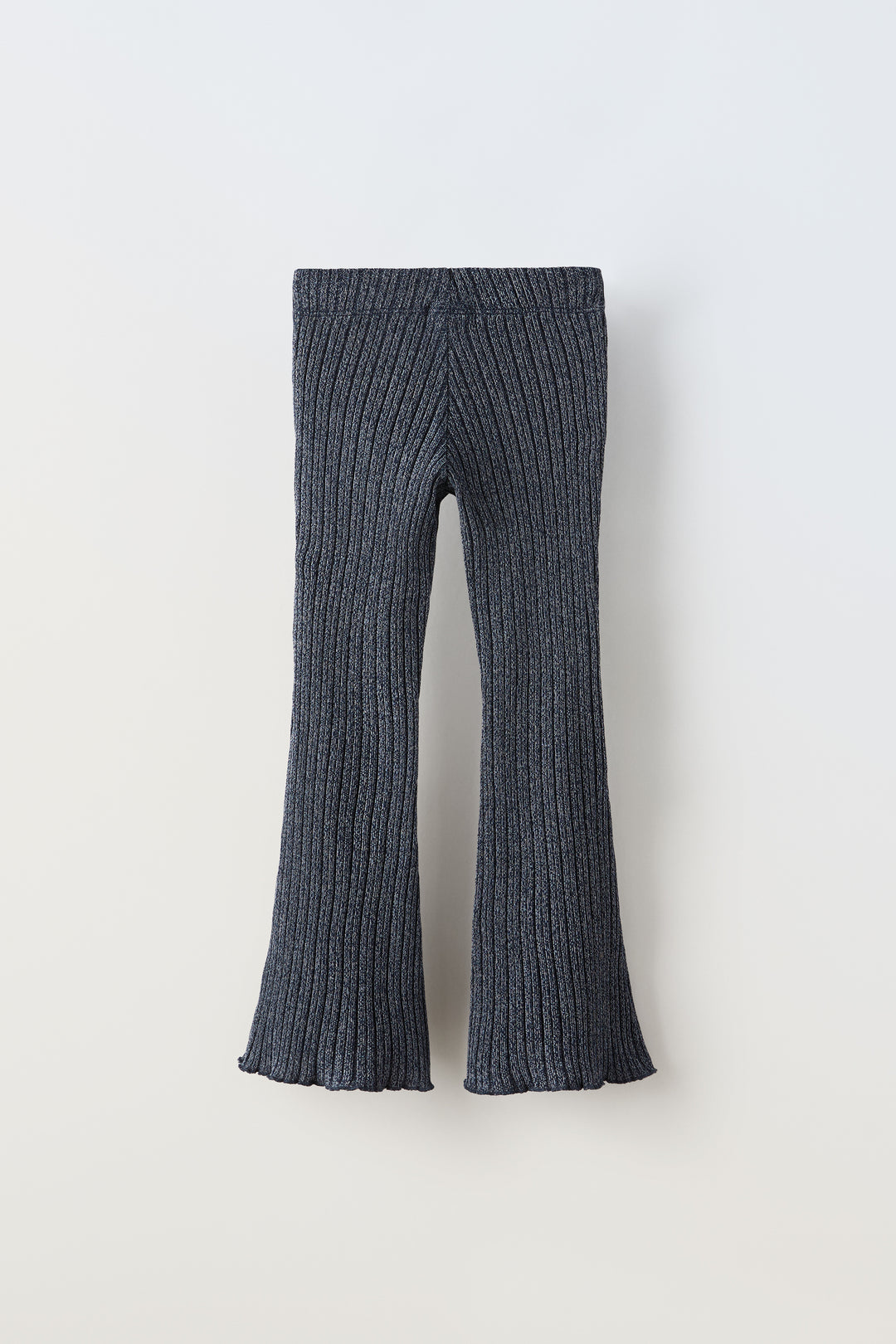 Pantalon flare pour fille en côte twin set bleu