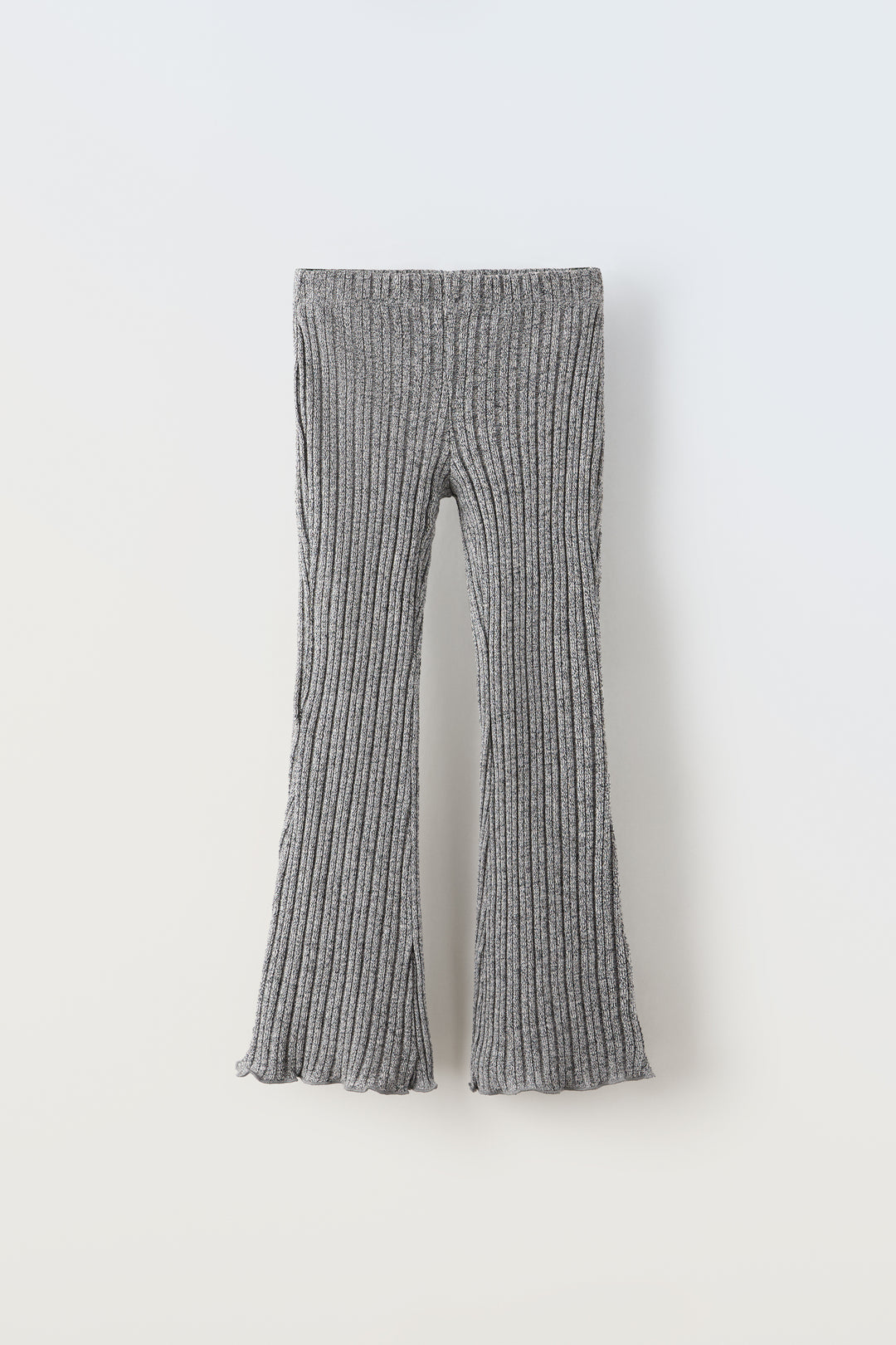 Pantalon Flare Fille Côtelé Gris