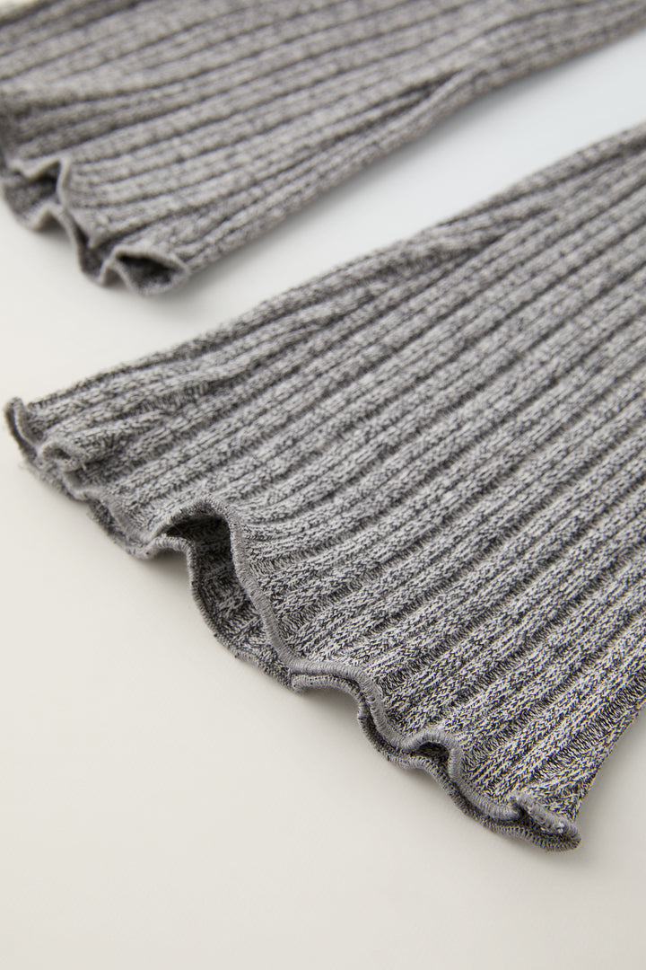 Pantalon Flare Fille Côtelé Gris