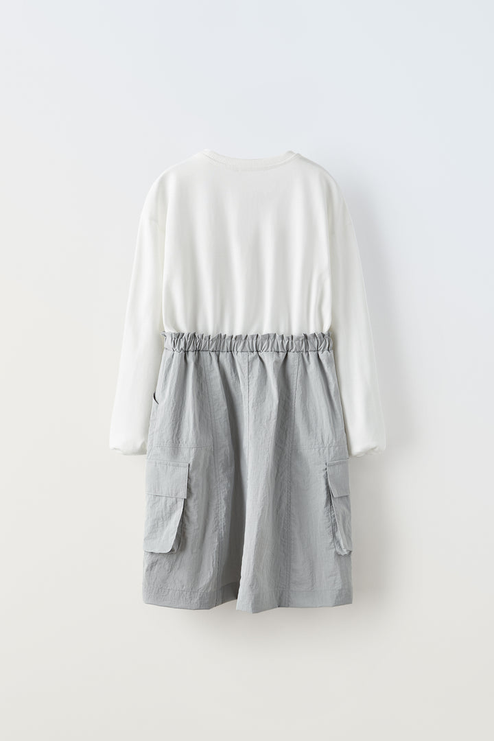 Robe fille coton et matière technique