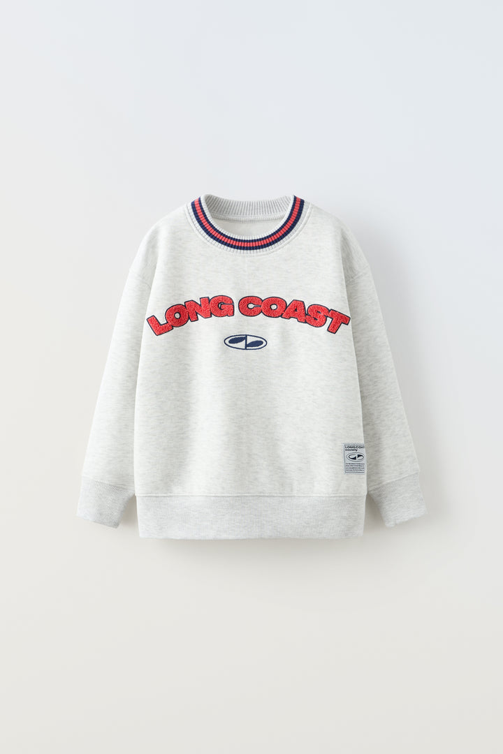 Sweat avec encolure varsity col tricot