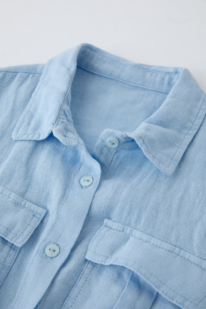 Chemise Twin Set Lin Bleu Enfant