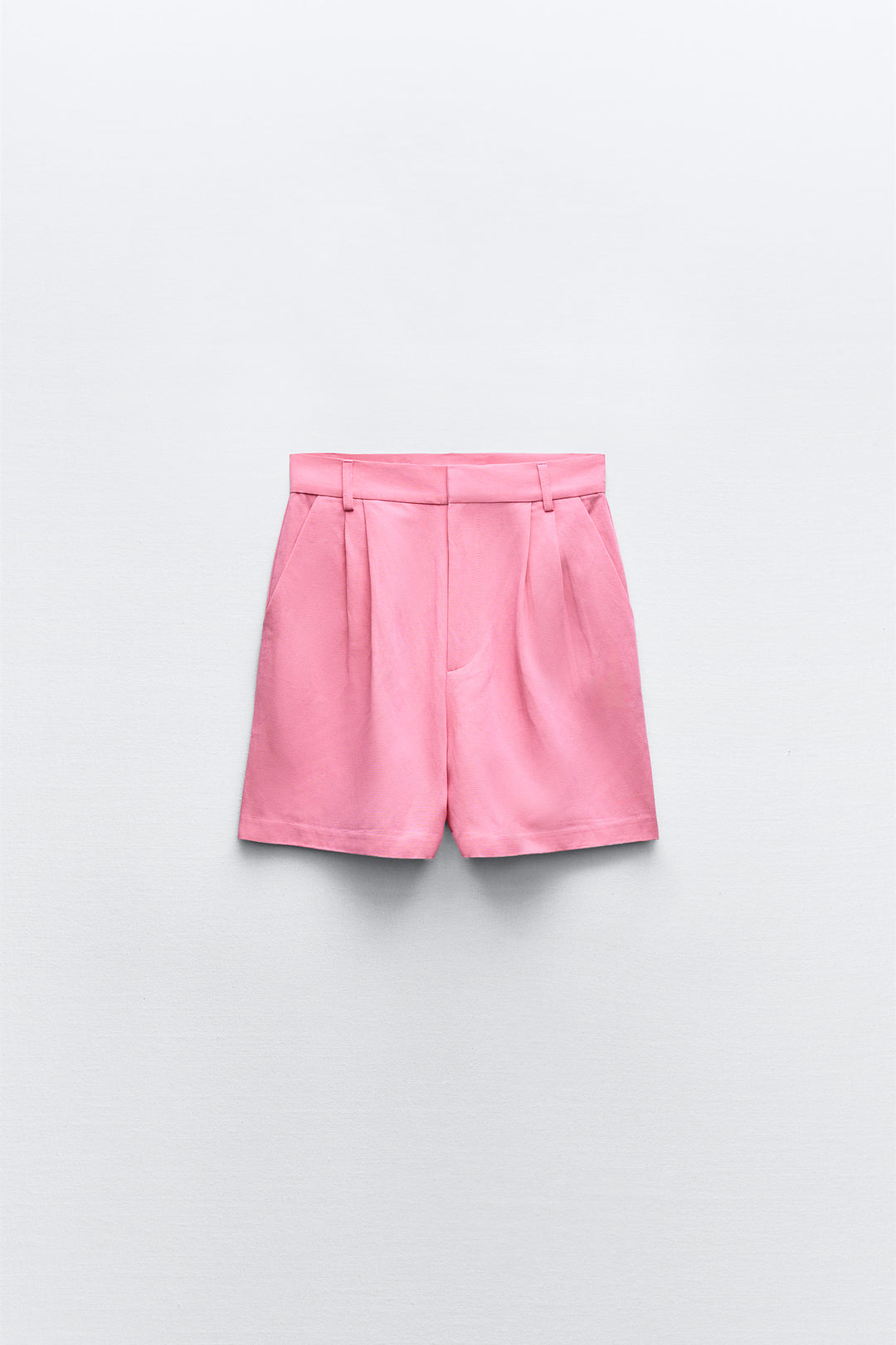 Bermuda lin taille haute plis (Ensemble)
