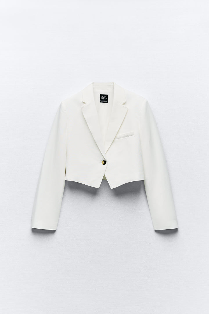 Blazer basique lin court