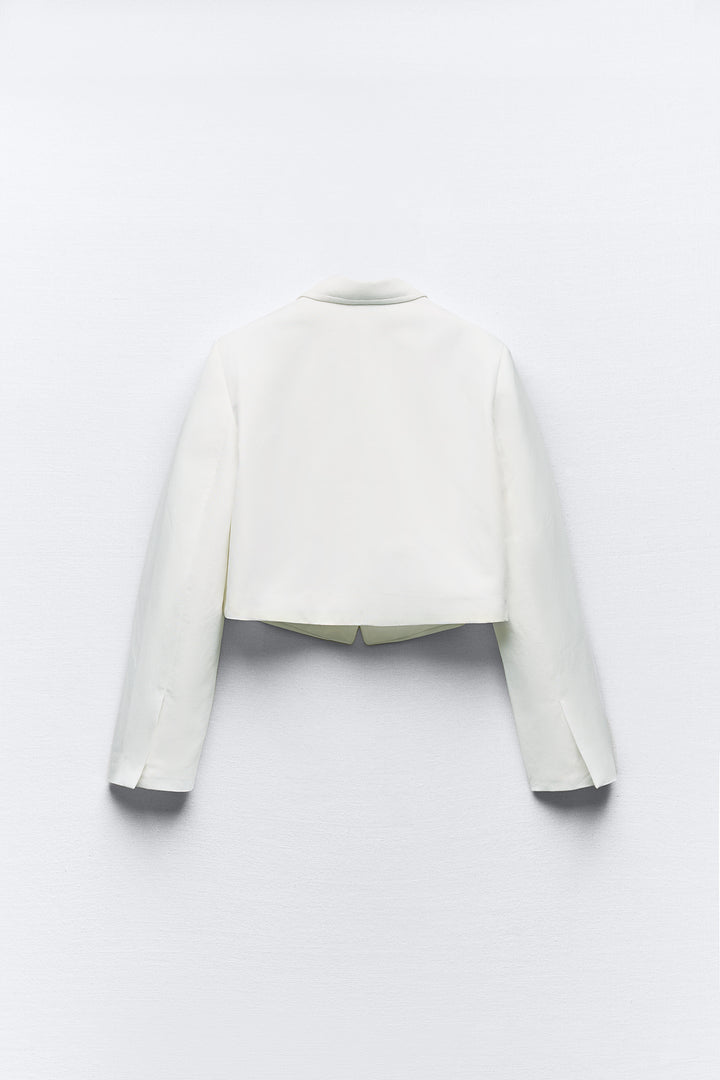Blazer basique lin court
