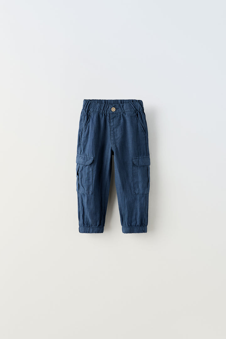 Pantalon cargo jogger enfant 100% lin (Collection Ramadan)