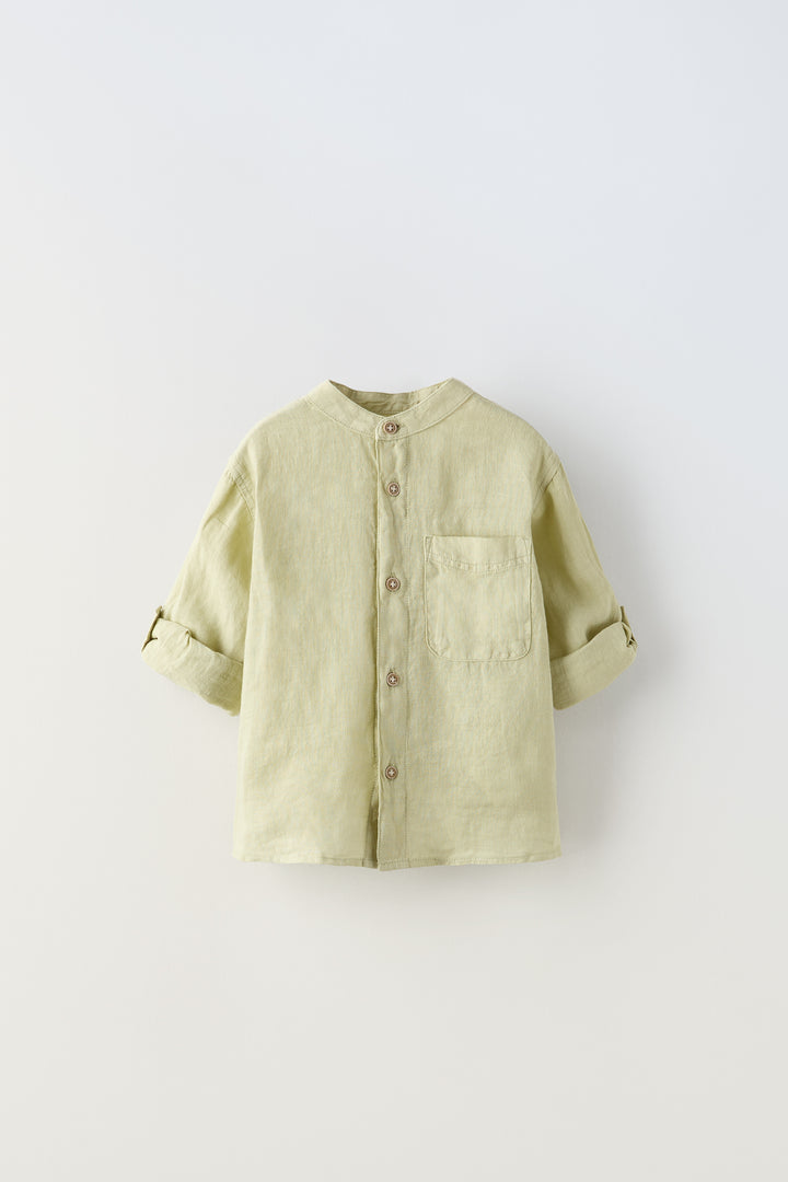 Chemise manches longues col Mao 100% lin Ramadan