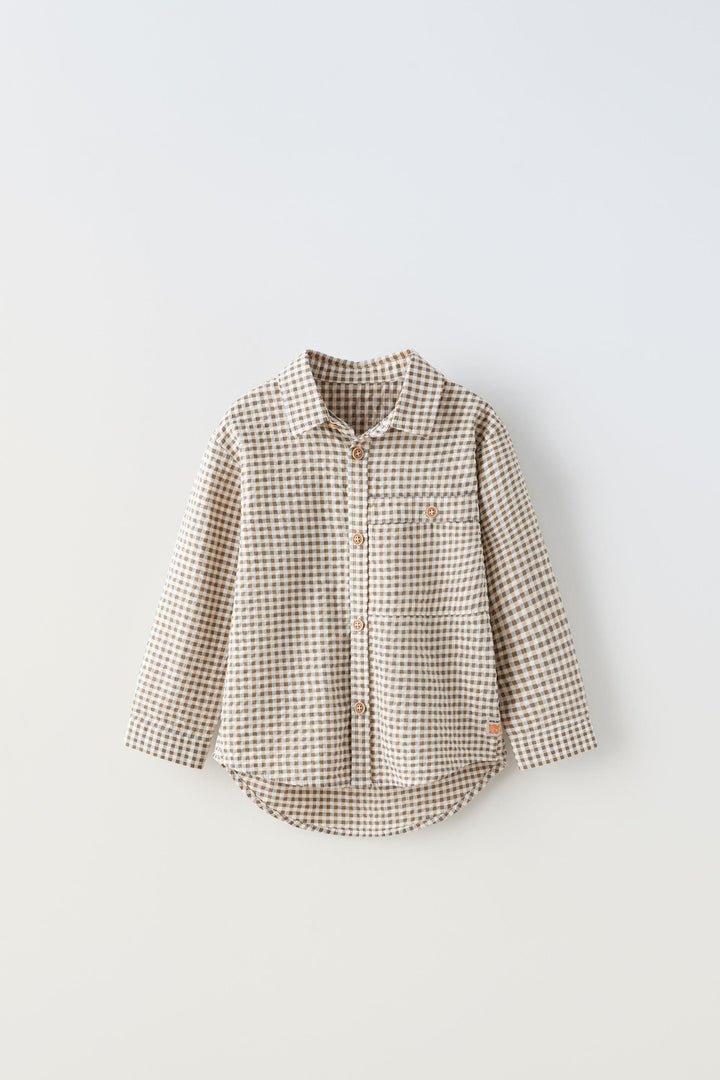 Chemise Vichy Seersucker manches longues