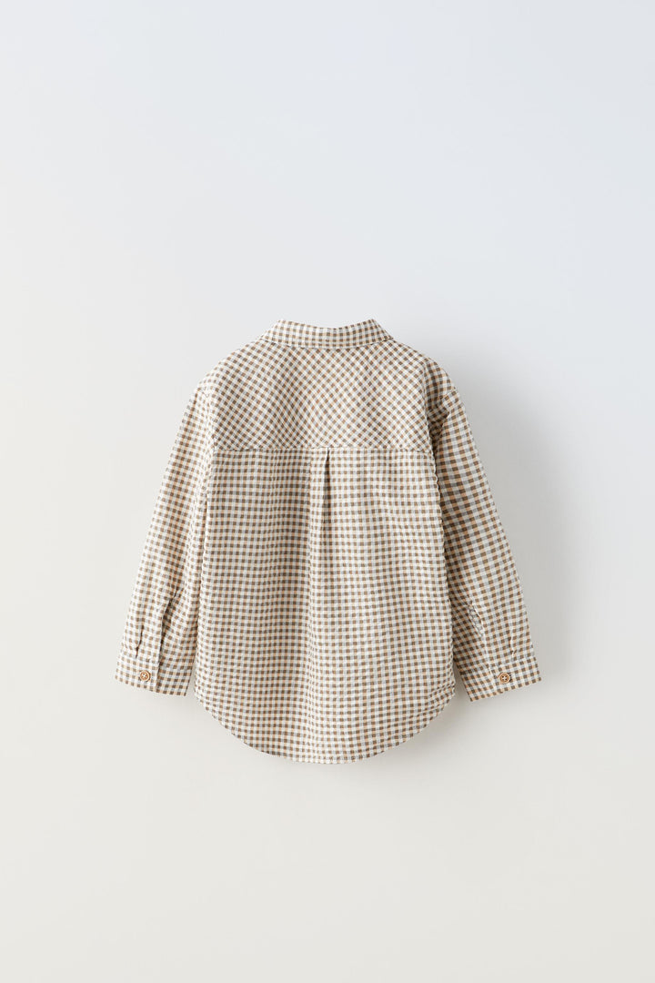 Chemise Vichy Seersucker manches longues