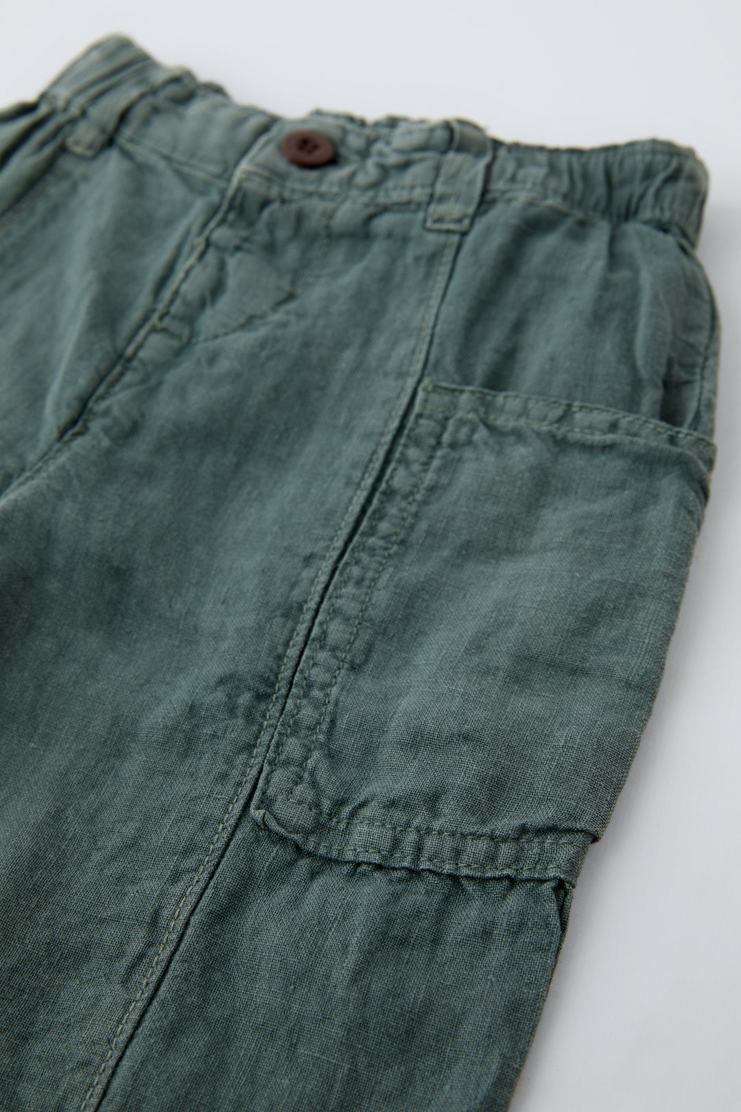 Pantalon 100% Lin Lavé à Poches Enfant
