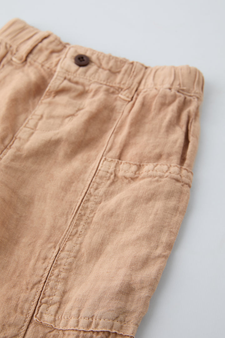 Pantalon enfant 100% lin lavé à poches