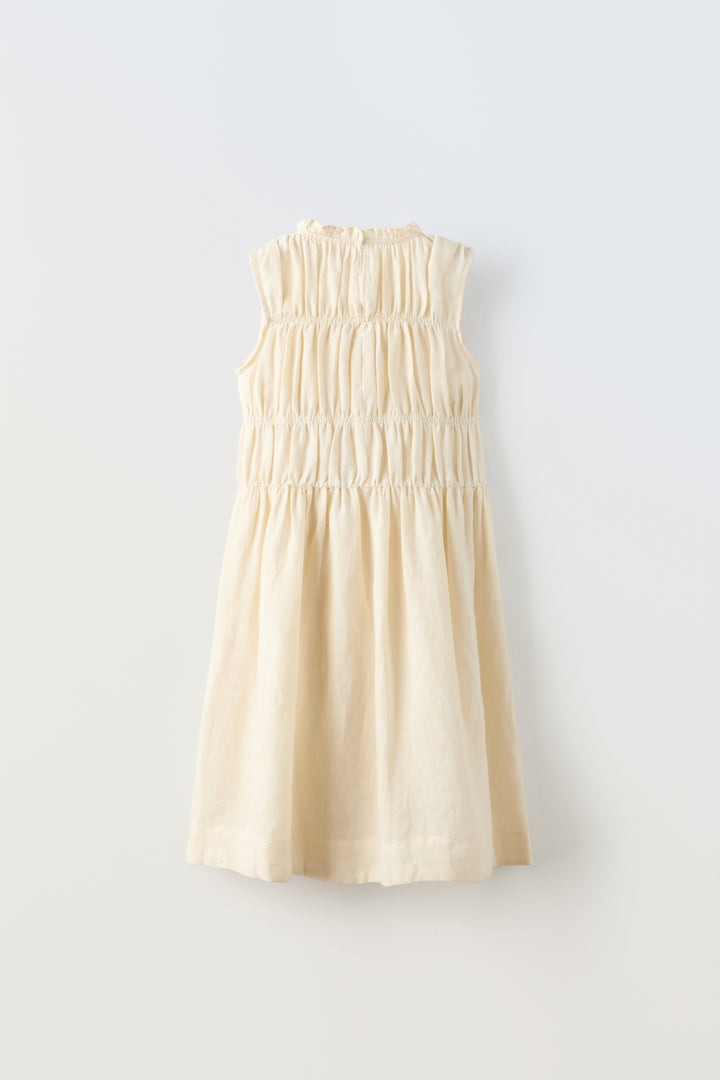 Robe fille en lin avec élastiques (Collection Ramadan)