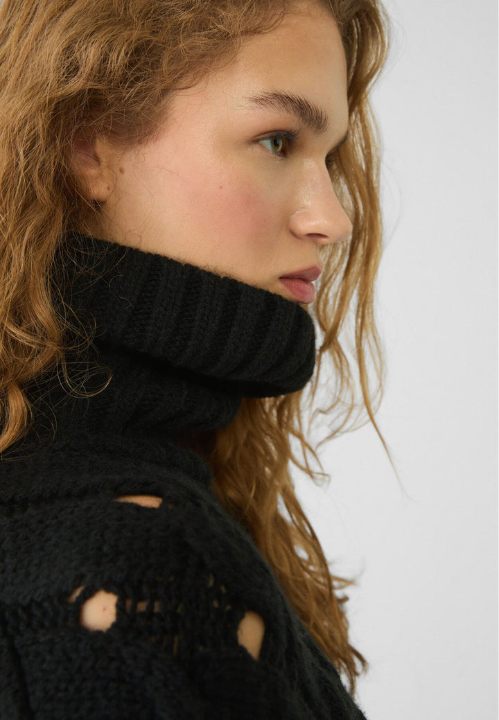 Moudda STRADIVARIUS - Pull en Maille Col Cygne Crop Tressé - Tunisie 4