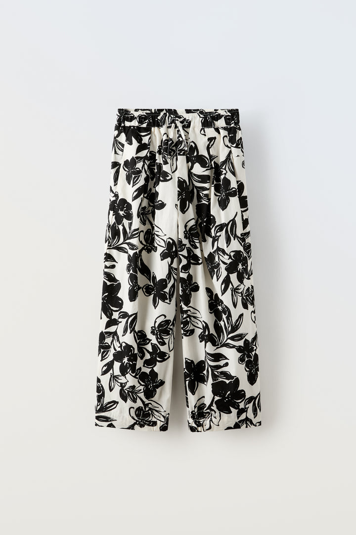 Pantalon fille imprimé noir (Collection Ramadan)