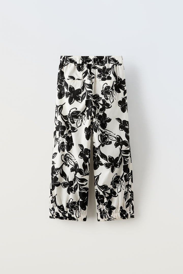 Pantalon fille imprimé noir (Collection Ramadan)