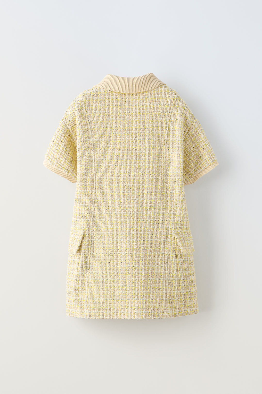 Robe fille structure col côtes T02