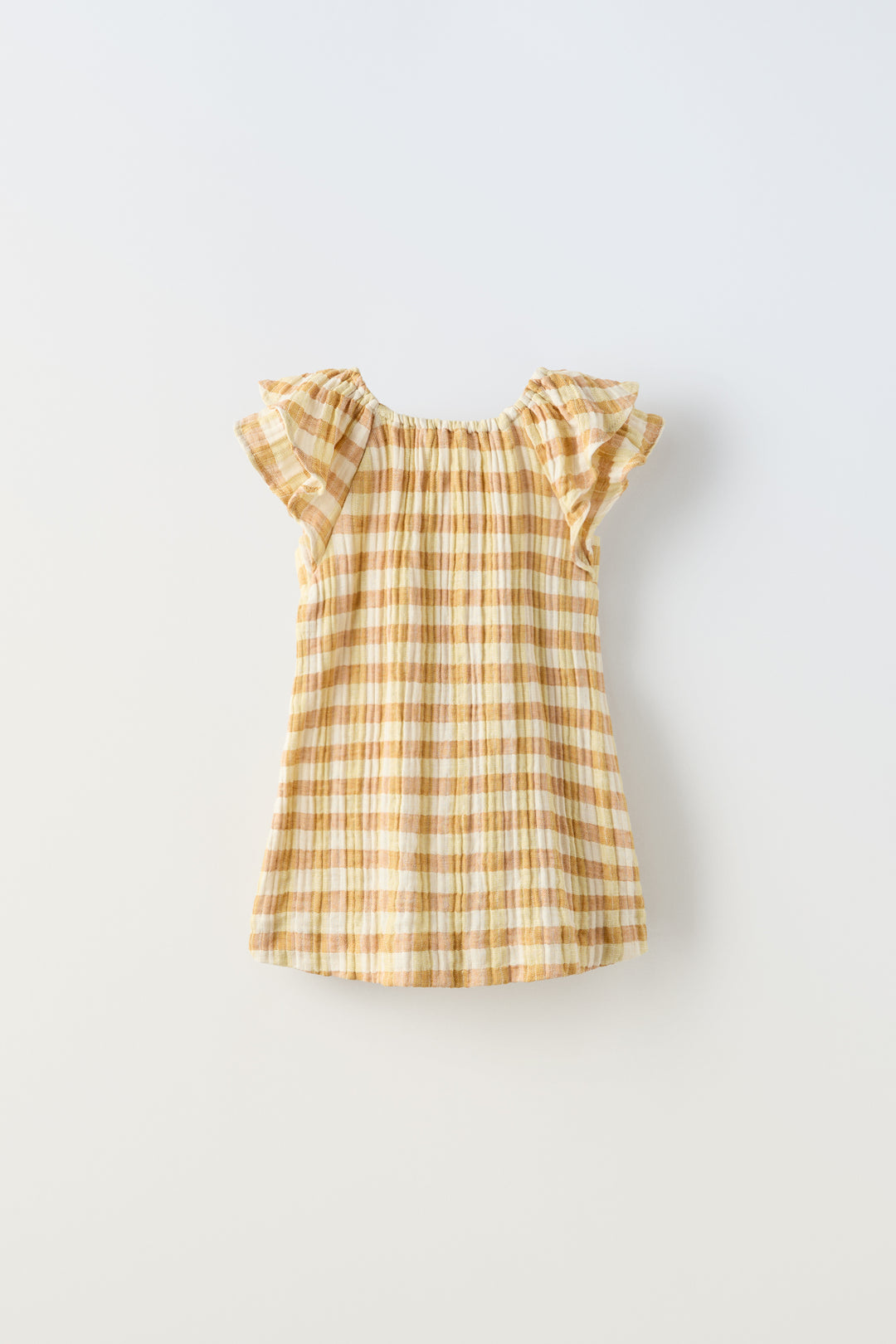 Robe enfant à carreaux jaunes (Collection Tournesols)