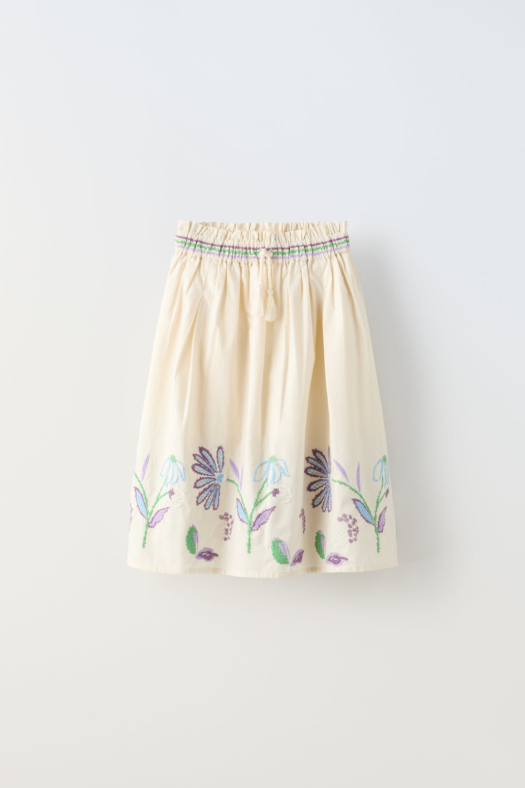 Jupe Midi Fille Broderies Bas