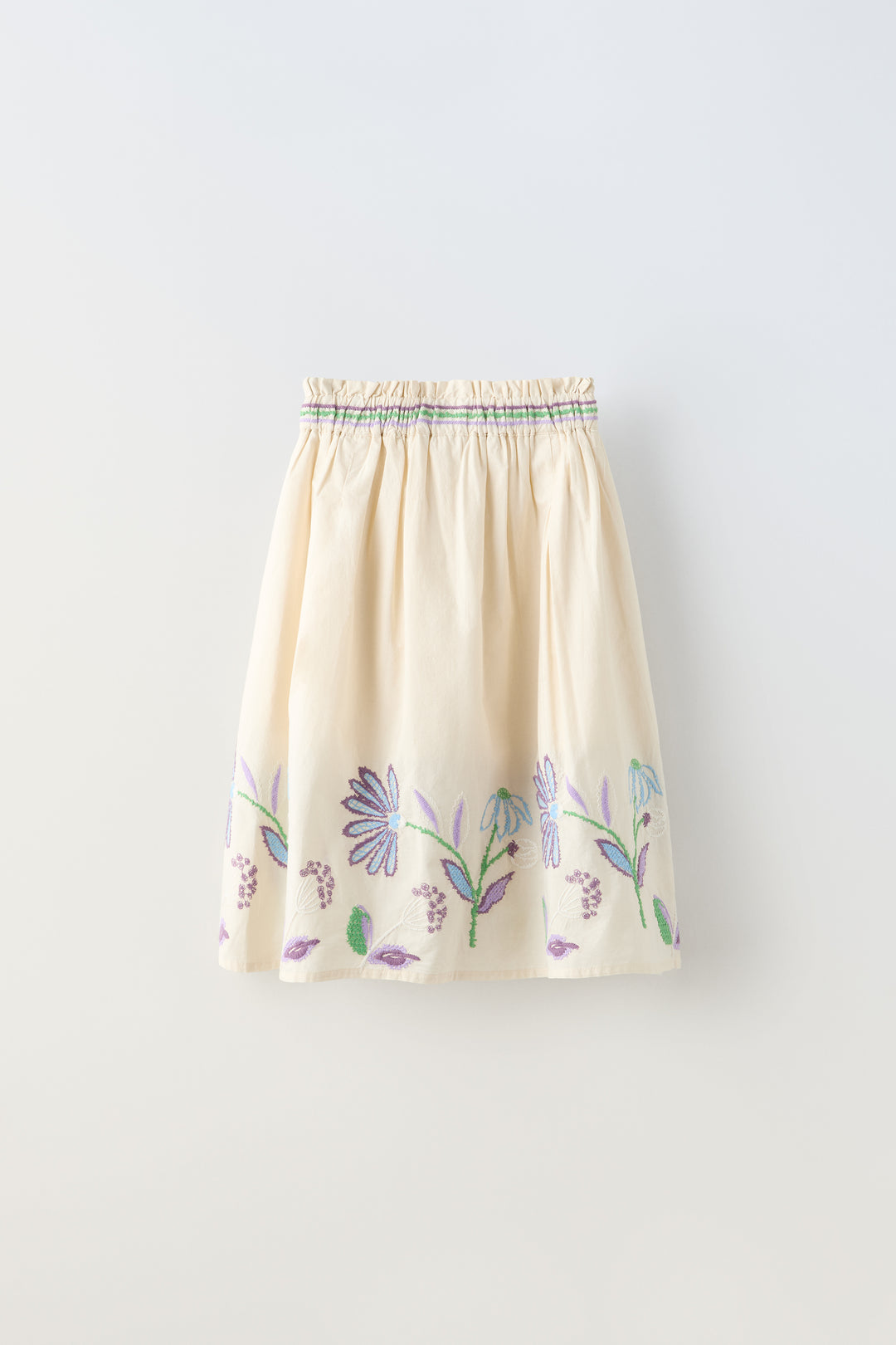 Jupe Midi Fille Broderies Bas