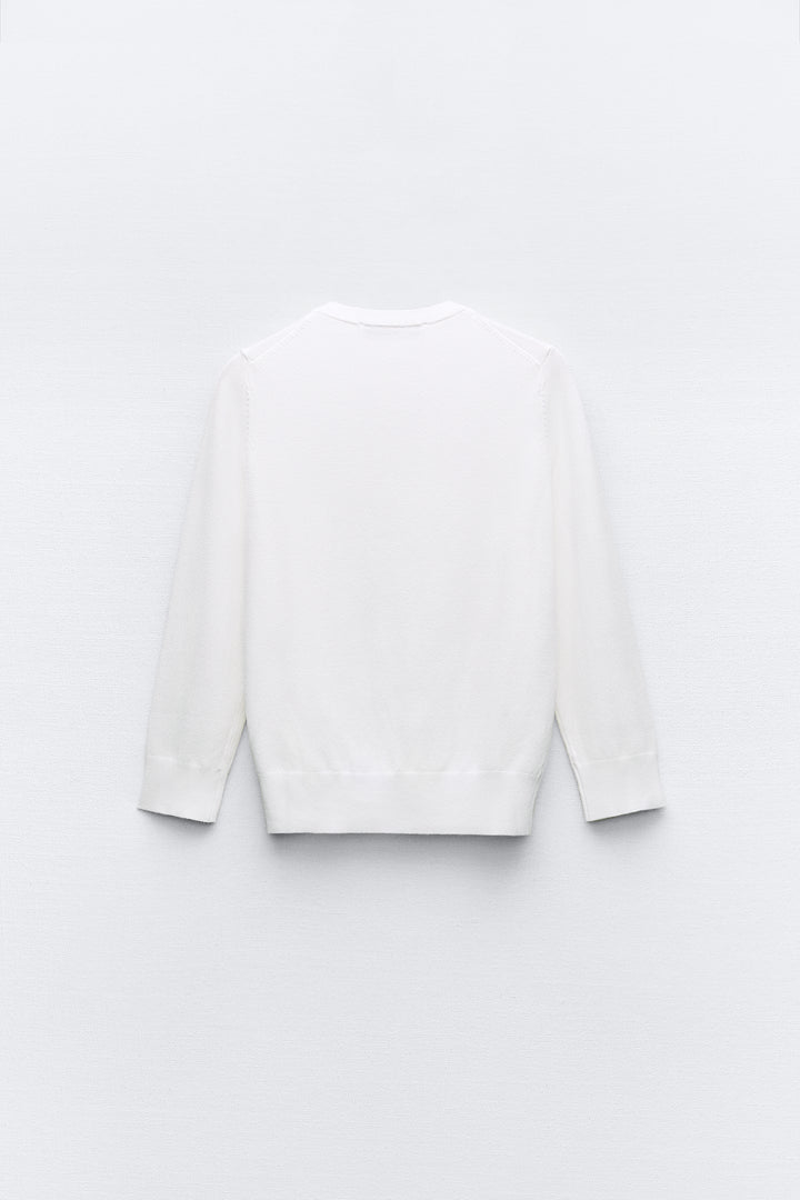 Pull Col V Manche au Coude
