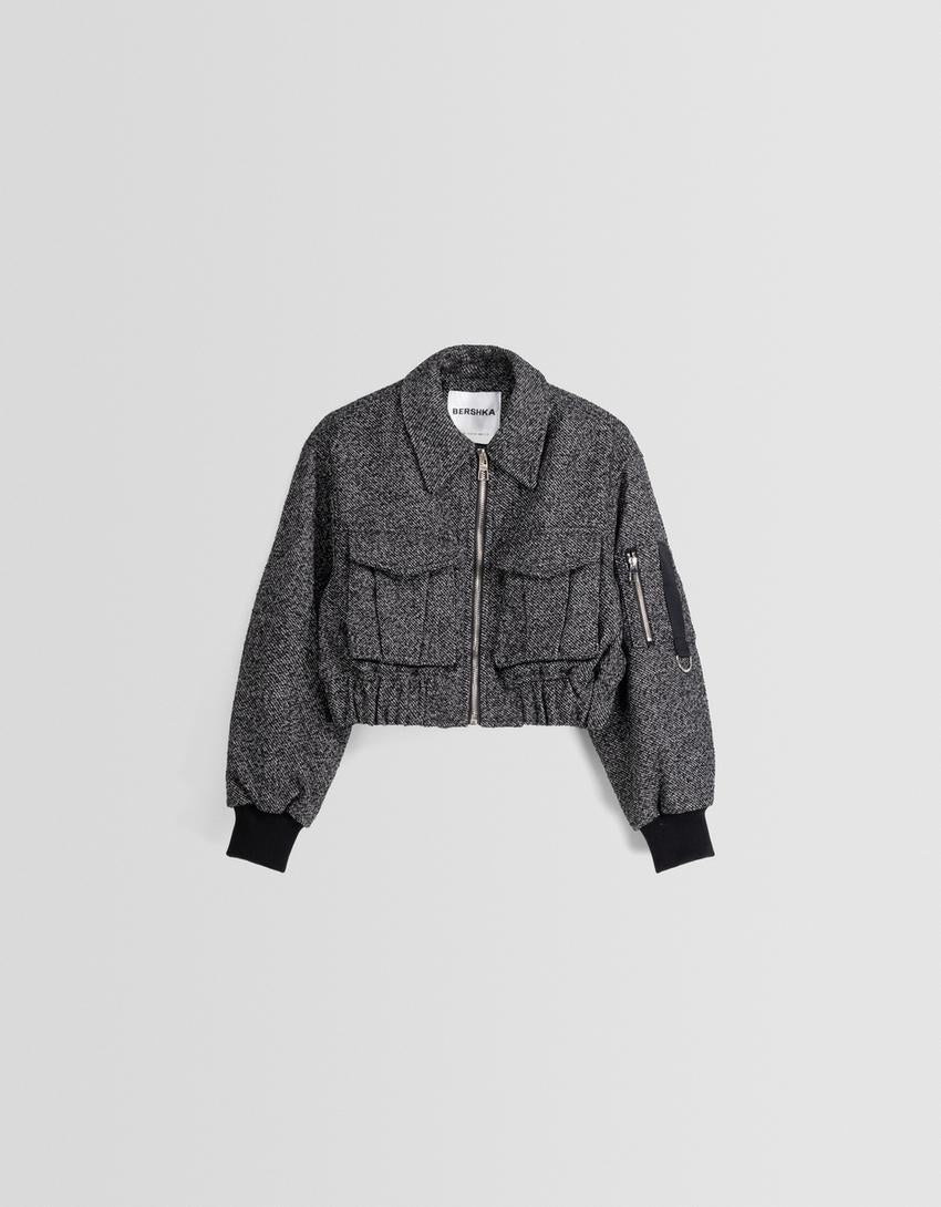 Veste Trucker lainage structuré