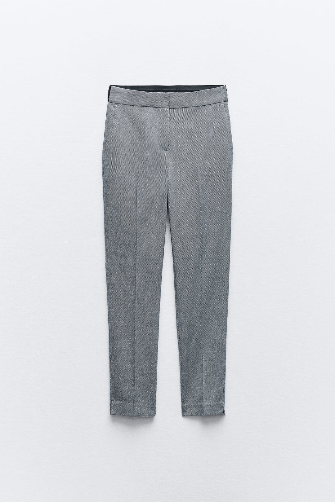 Pantalon cigarette en serge indigo à taille jogger