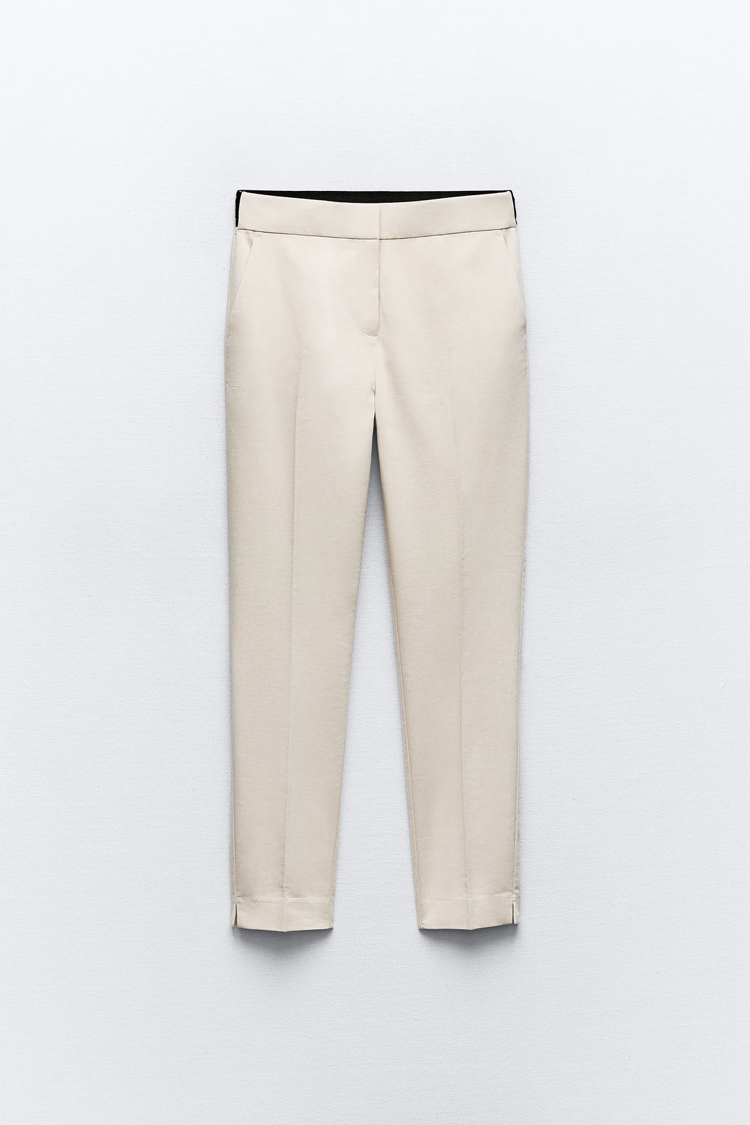 Pantalon cigarette jaspé à taille jogger