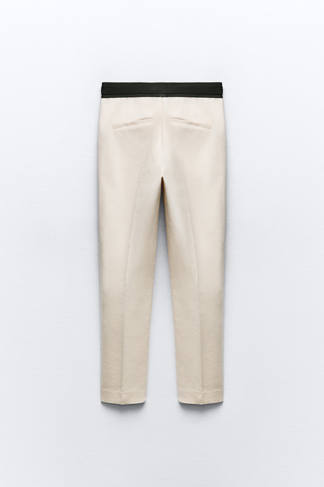 Pantalon cigarette jaspé à taille jogger