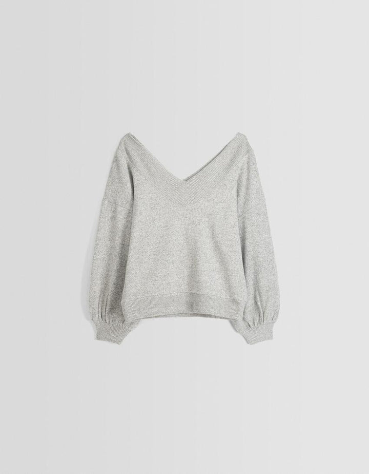 Pull manches longues col V